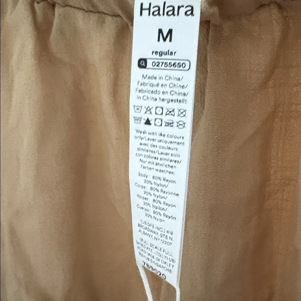 Halara Cropped Elastic Waist Linen Feel Pant NWT Size M - Picture 3 of 5